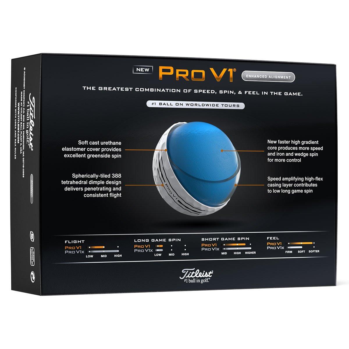 Titleist Pro V1 Enhanced Alignment 12 Golf Ball Pack