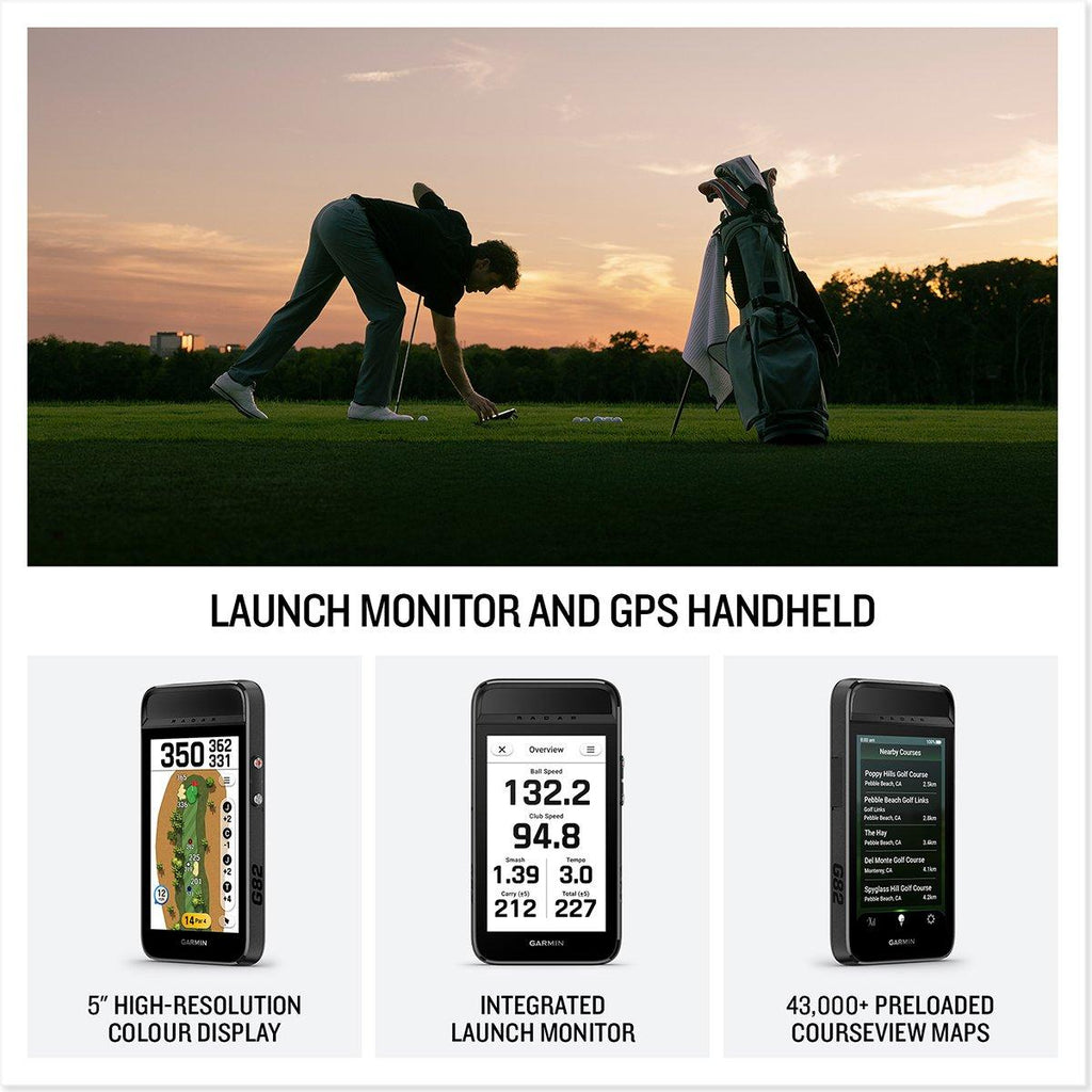 Garmin Approach G82 Portable Launch Monitor & Premium Handheld Golf GPS